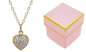 Macy's Children's 14k Gold Necklace, Crystal Heart Pendant